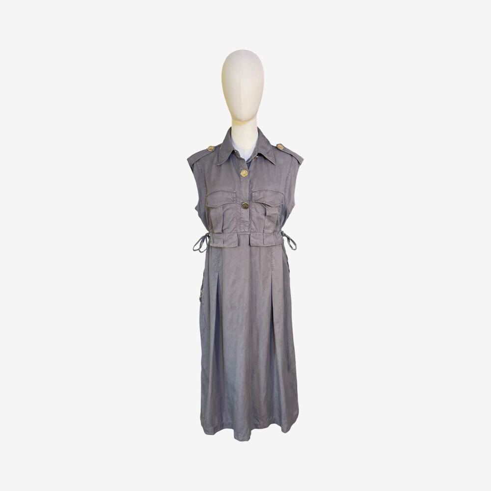 Sleeveless Utility Maxi Dress in Gray